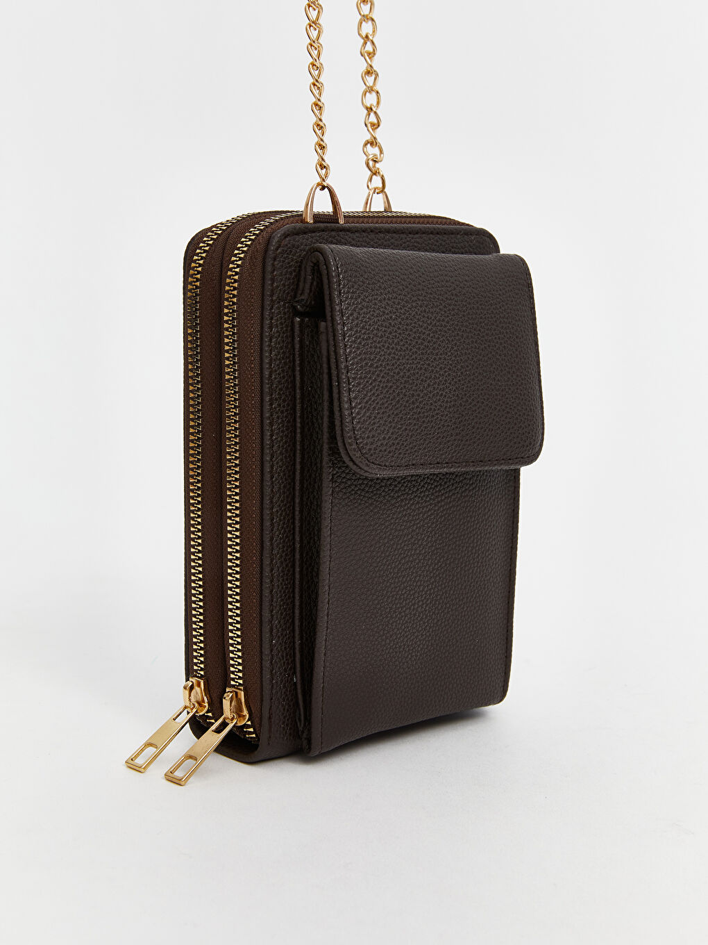 LCW ACCESSORIES Kahverengi Deri Görünümlü Kadın Omuz Çantası - 2
