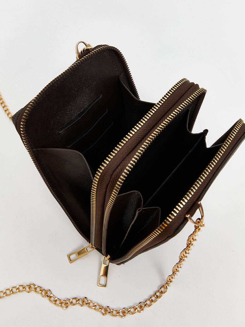 LCW ACCESSORIES Kahverengi Deri Görünümlü Kadın Omuz Çantası - 4