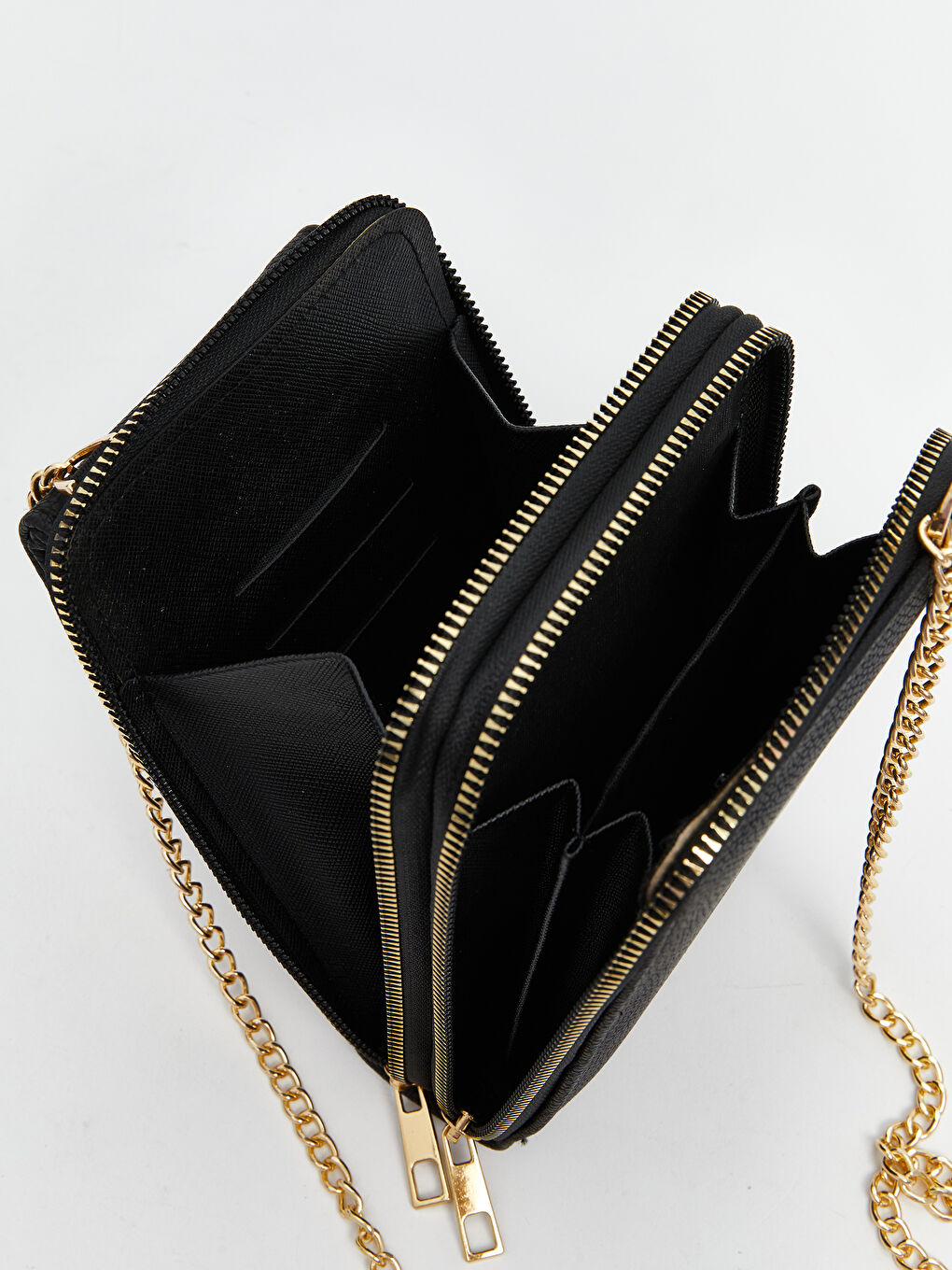 LCW ACCESSORIES Siyah Deri Görünümlü Kadın Omuz Çantası - 4