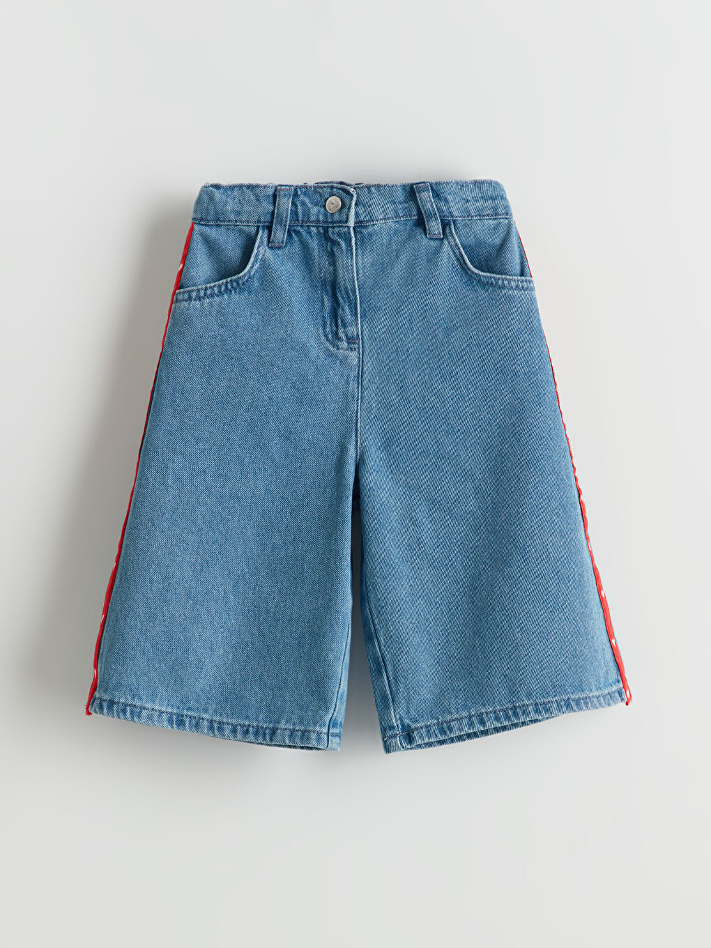 Girls' Jean Shorts with Adjustable Elastic Waist -S5P321Z1-507