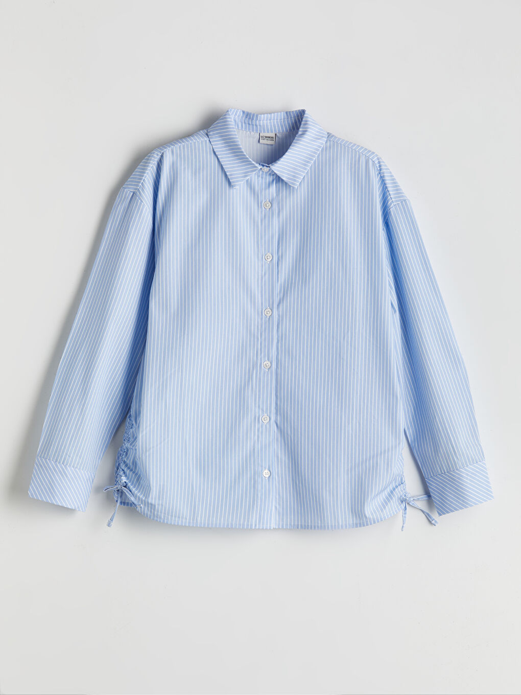 Mavi Çizgili Kız Çocuk Gömlek