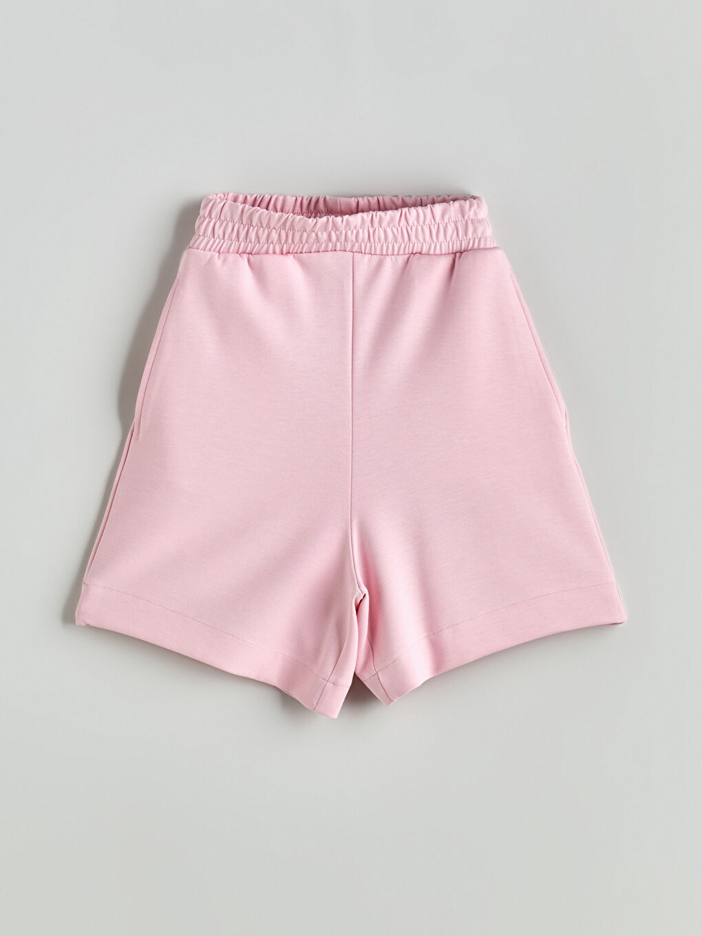 Pembe Beli Lastikli Kadın Şort-4