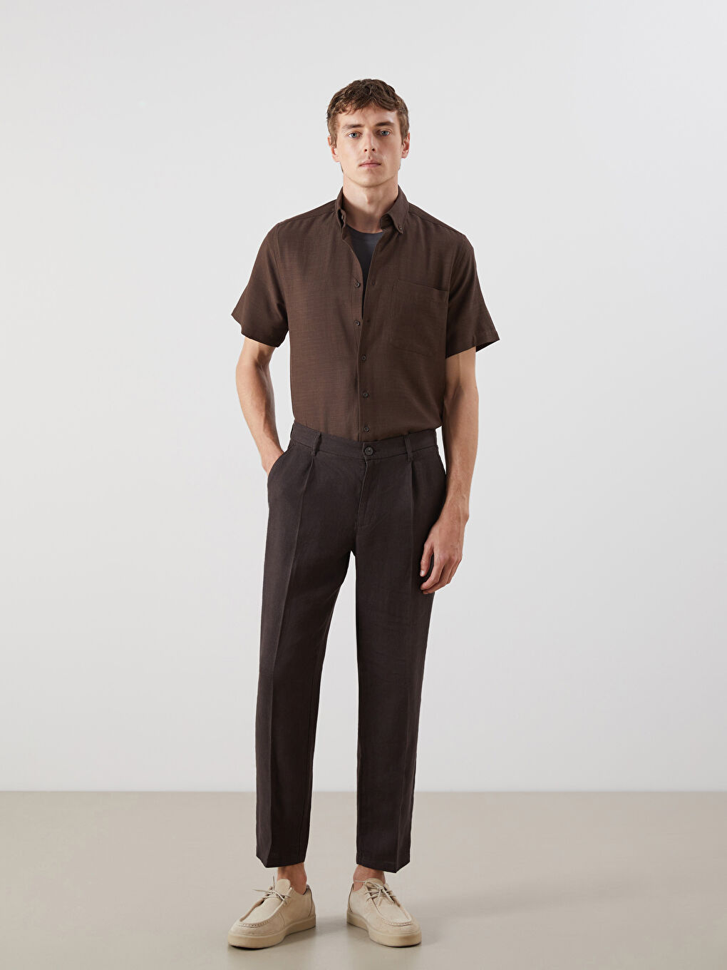 Regular Fit Short Sleeve Gabardine Men's Shirt -S5P335Z8-CT9