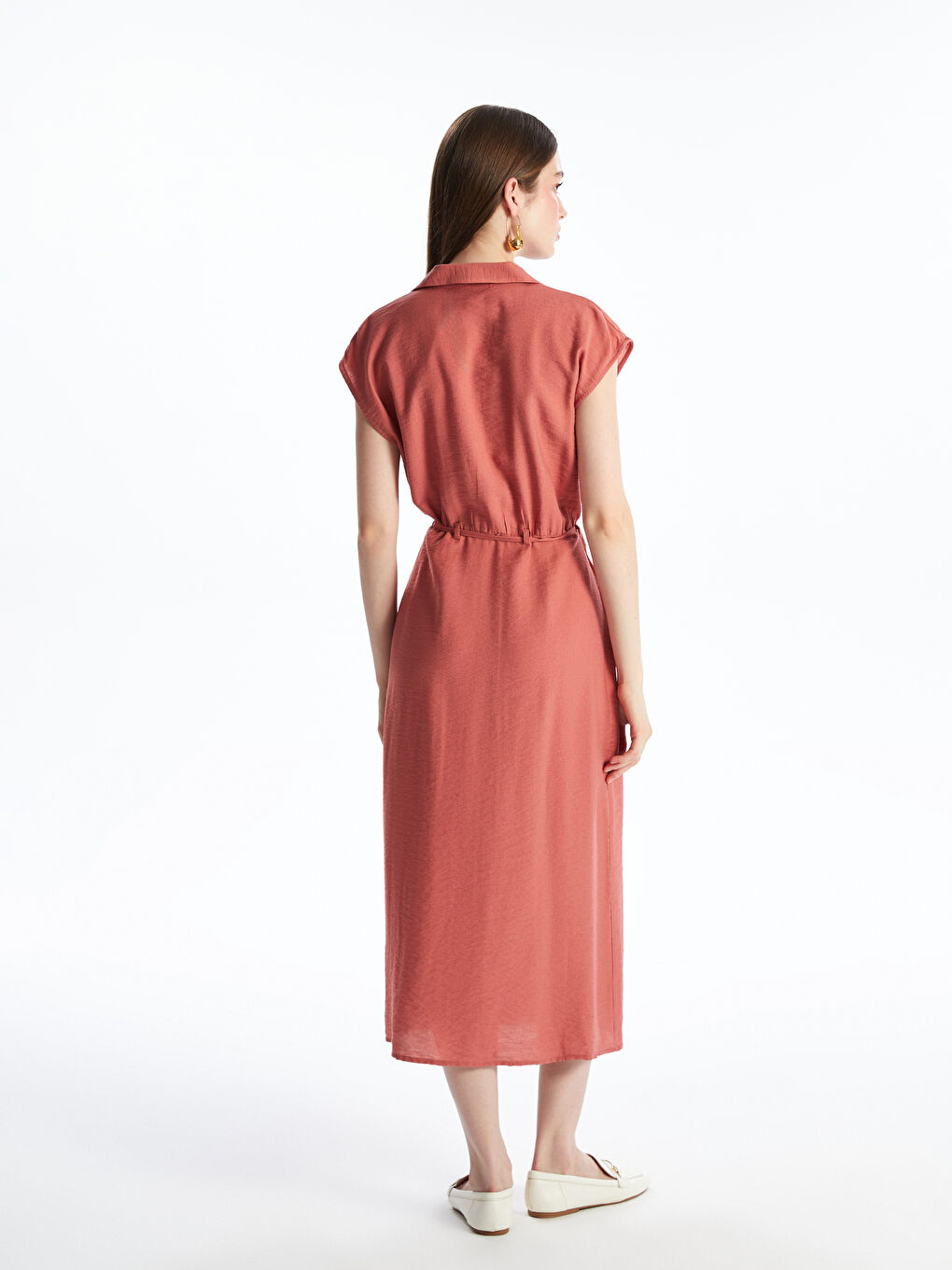 Woman ORANGE Shirt Dress -S5P345Z8-D7W