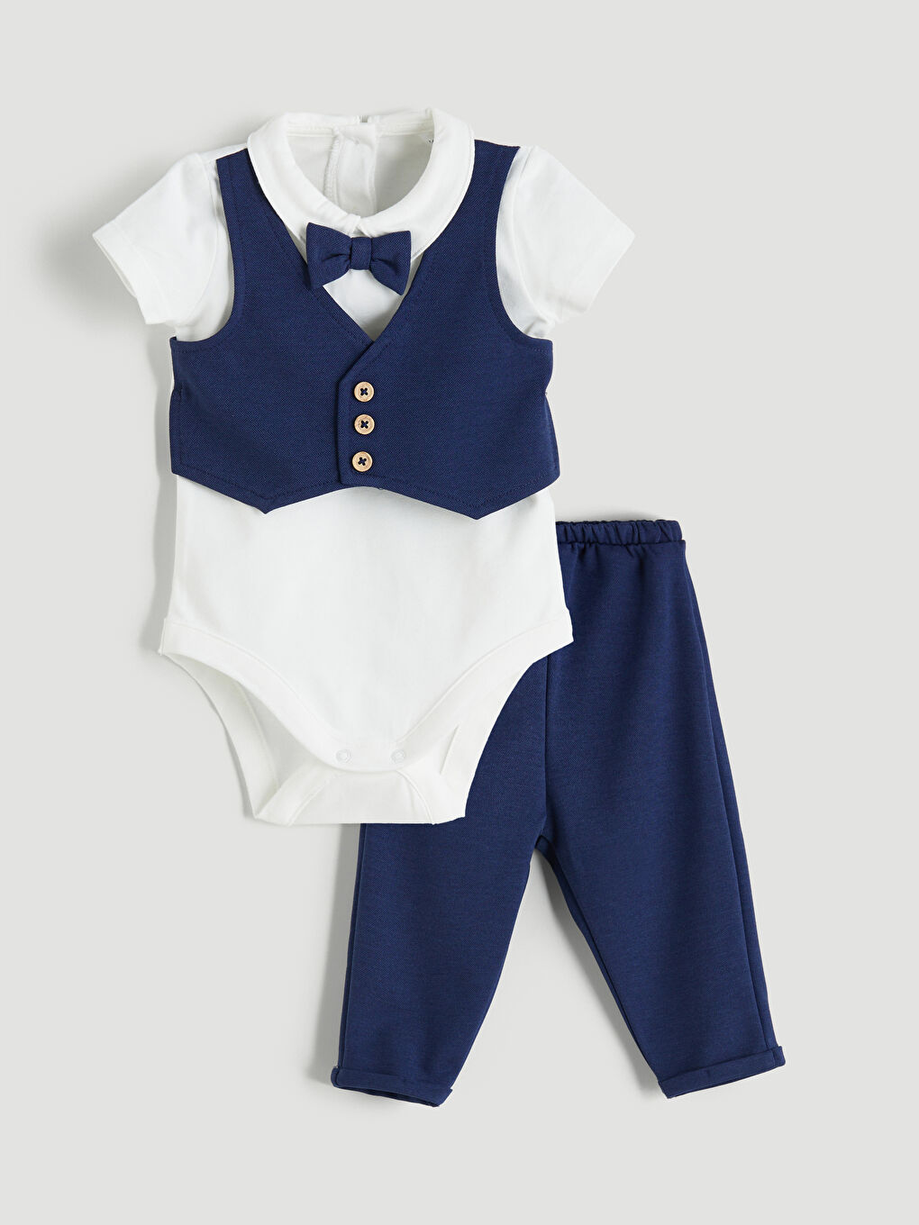 LCW baby Baby Boys' Shirt, Shorts and Vest 3-Piece Set -S5P352Z1-R9J