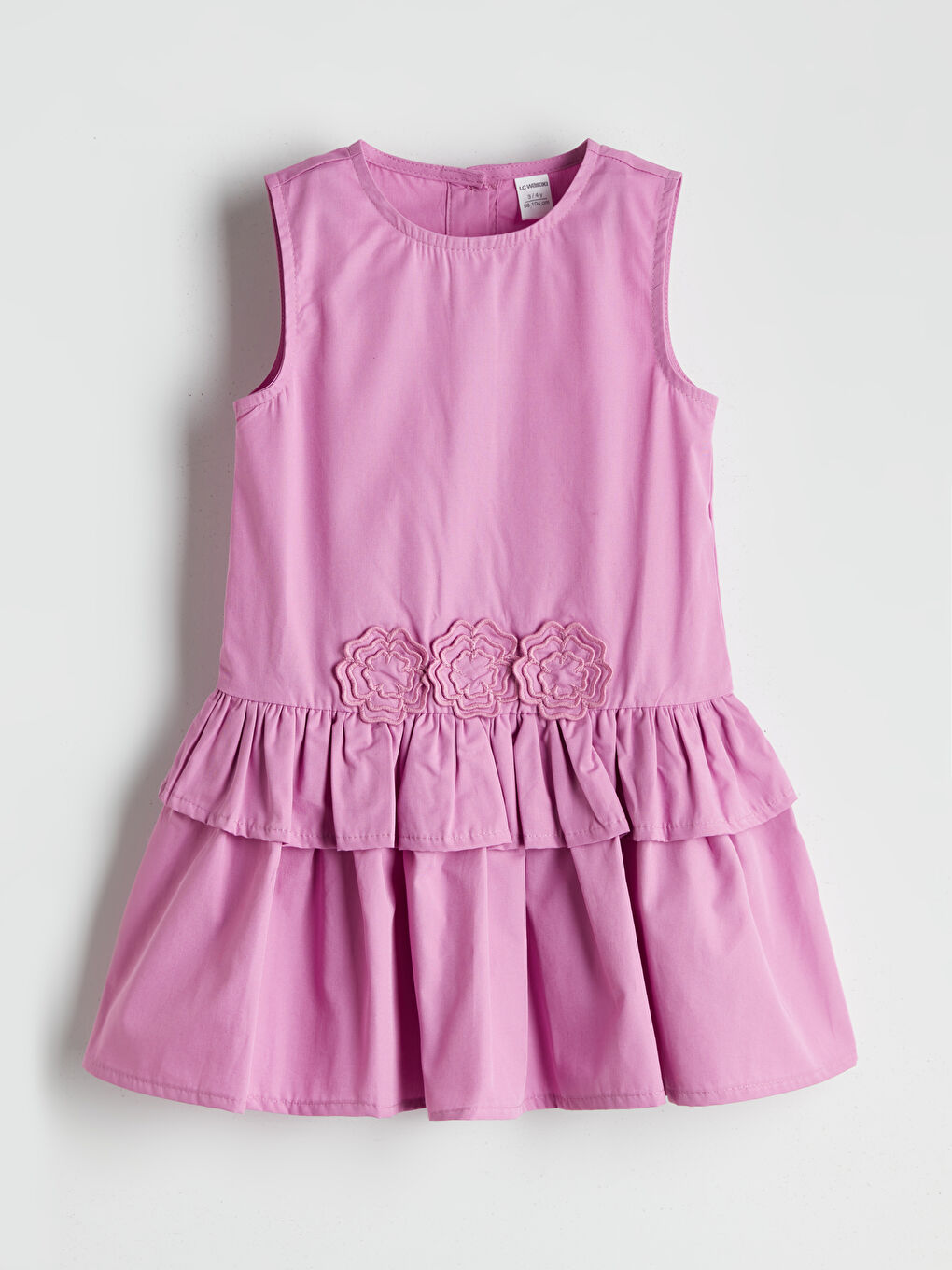 Floral Applique Girls' Poplin Dress -S5P355Z1-YNL
