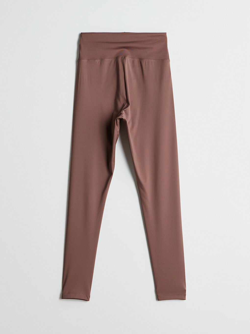 Kahverengi Beli Lastikli Kadın Spor Tayt-5