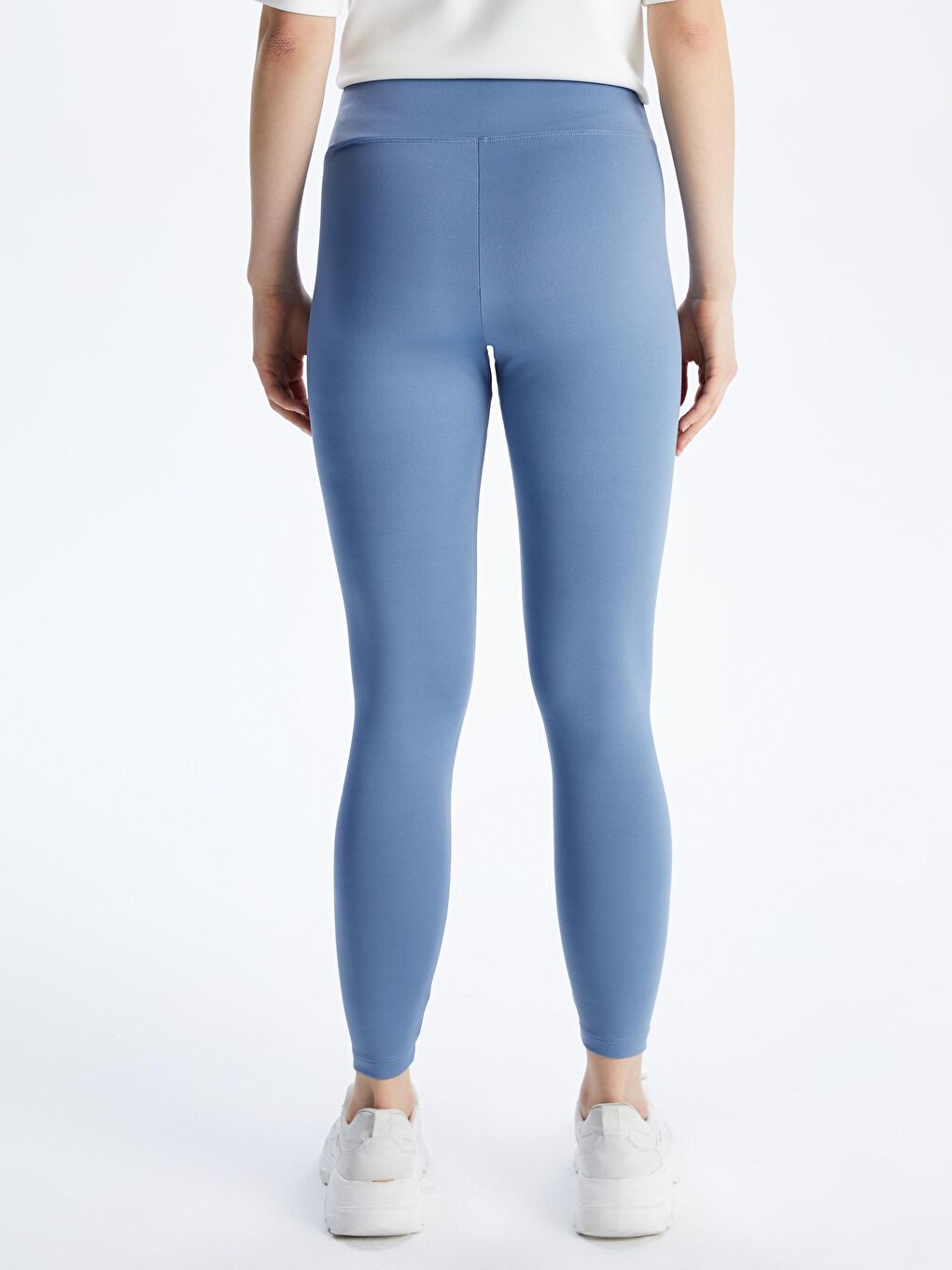 Mavi Beli Lastikli Kadın Spor Tayt-3