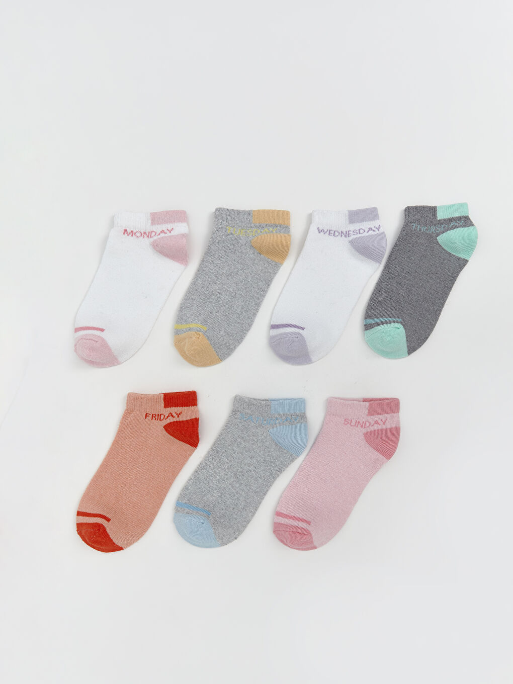 Patterned Girl's Booties Socks 7 Pieces -S5P396Z4-JYX