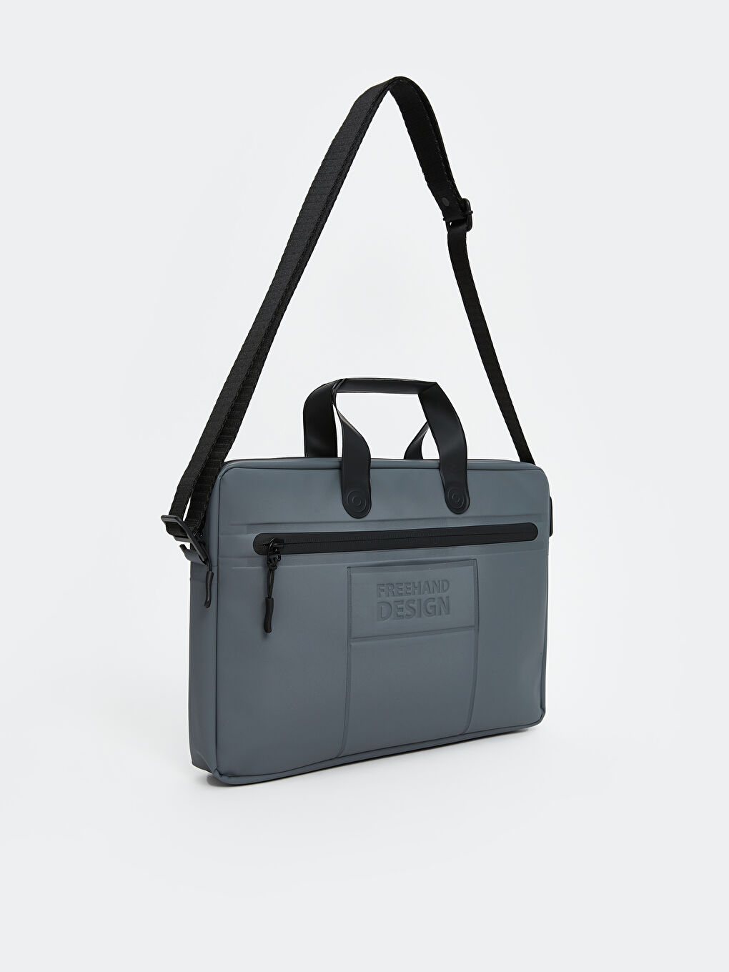 Gri Omuz Askılı Erkek Laptop Çantası-1