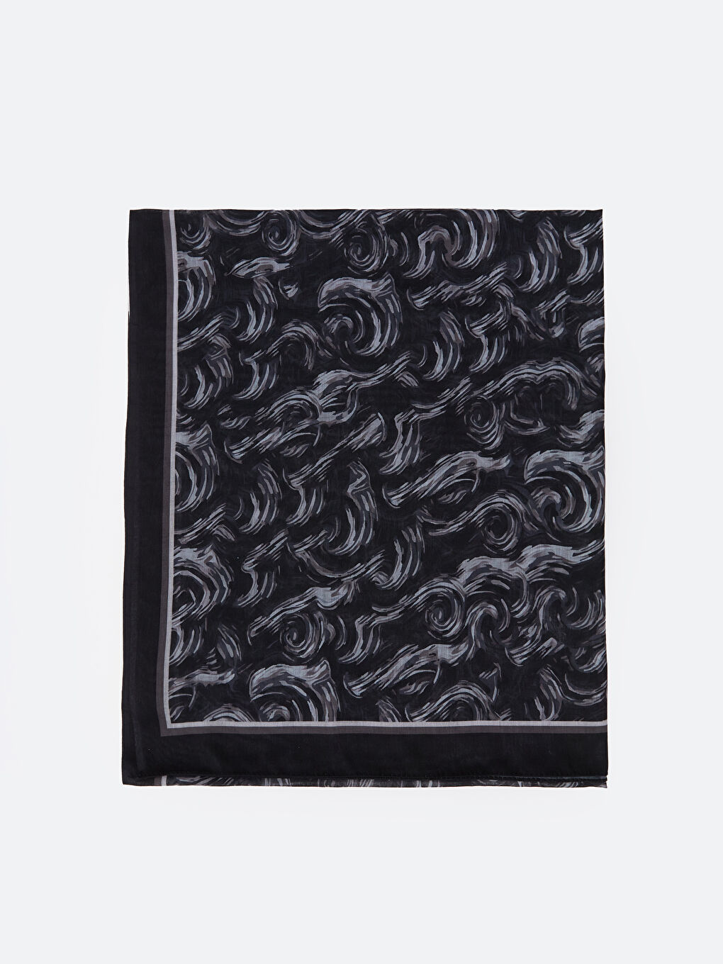 Siyah Desenli Kadın Şal-1