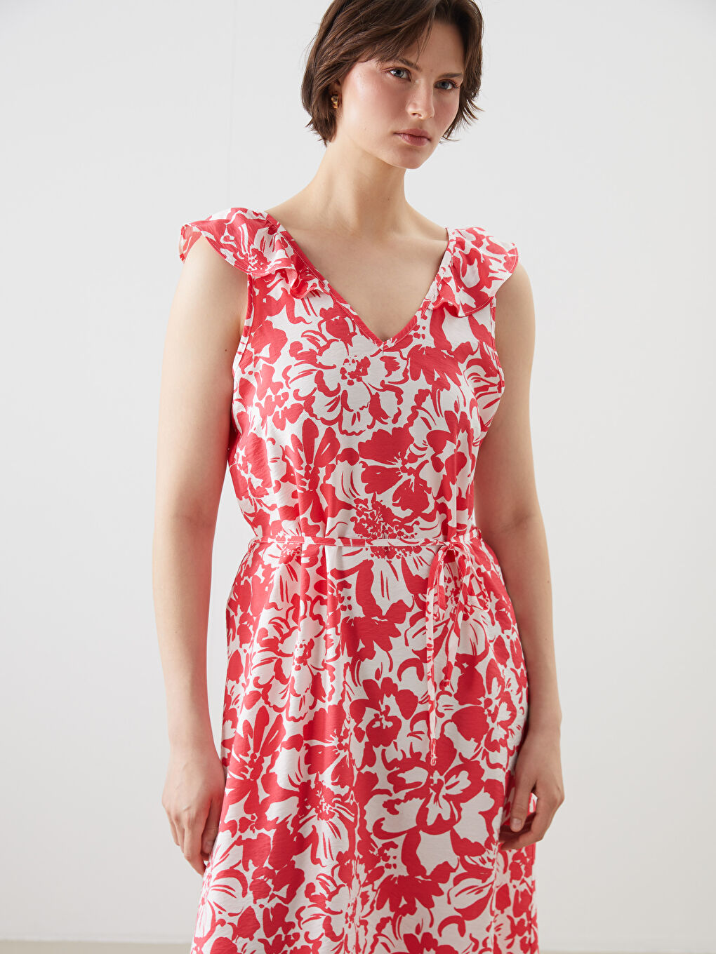 V-Neck Floral Dress -S5P417Z8-LT9