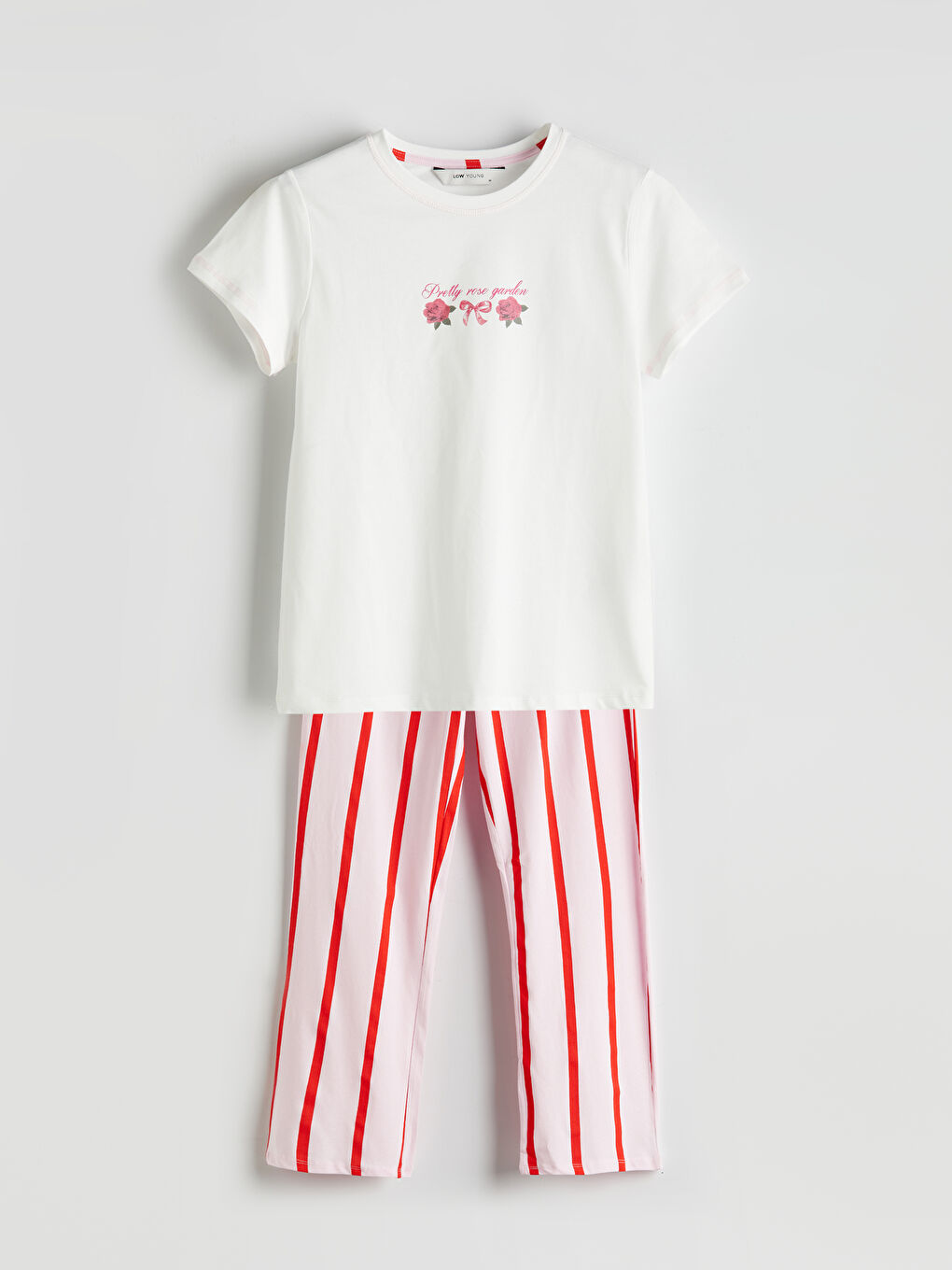 Crew Neck Printed Women's Pajamas Set -S5P421Z8-LT4