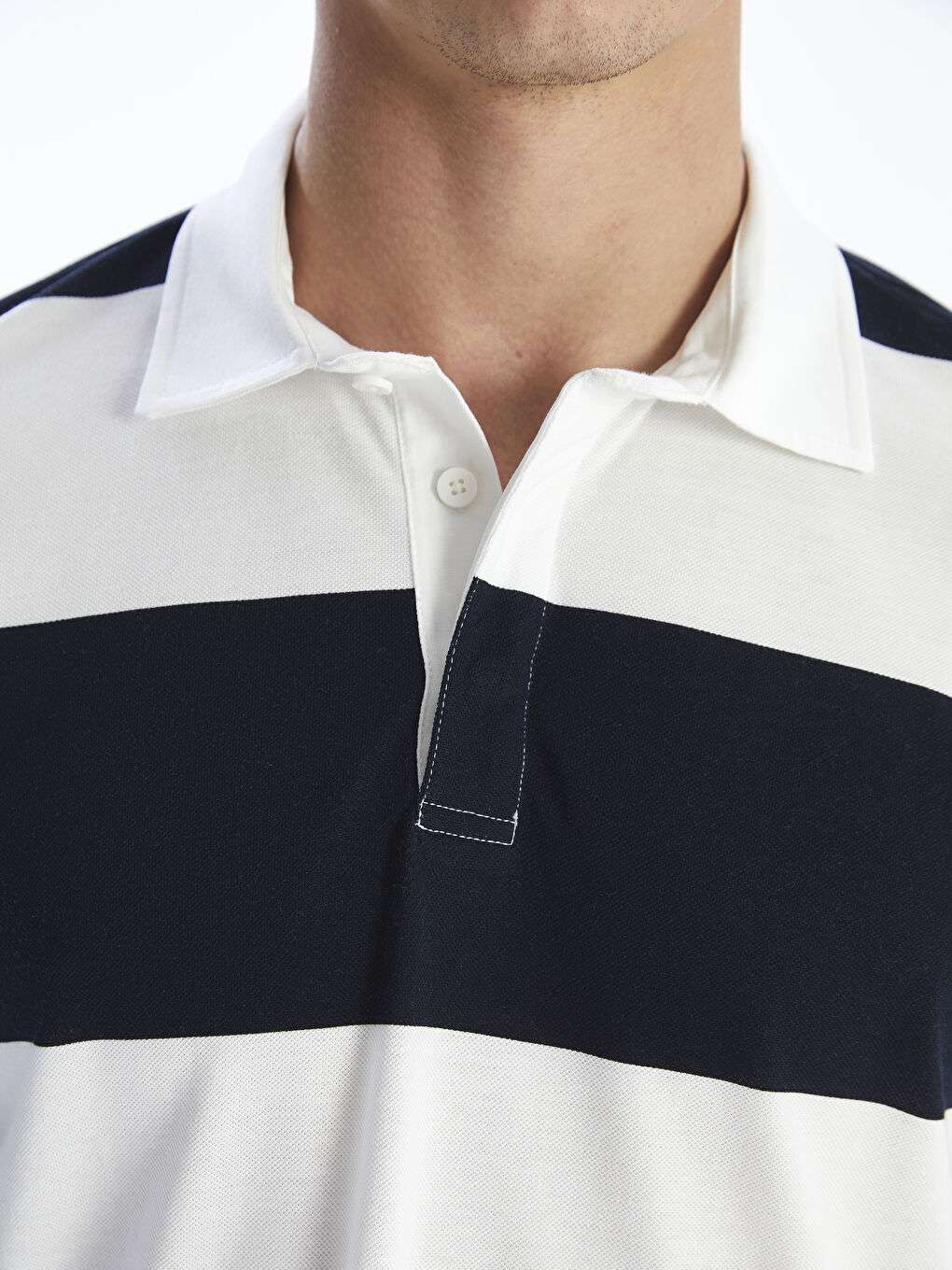 LCW Vision Polo Neck Striped Pique Men's T-Shirt -S5P425Z8-LGS