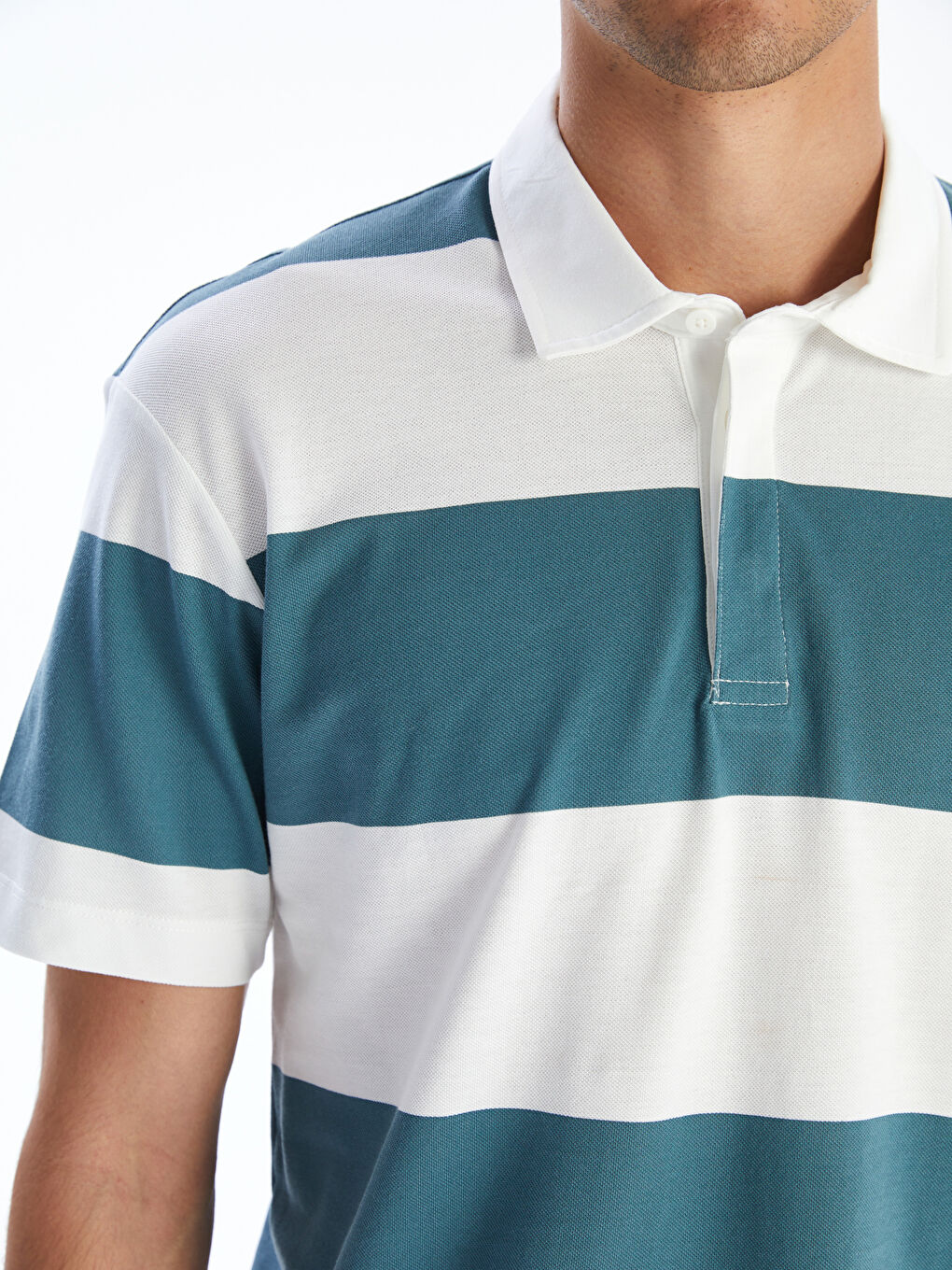LCW Vision Polo Neck Striped Pique Men's T-Shirt -S5P425Z8-LHE