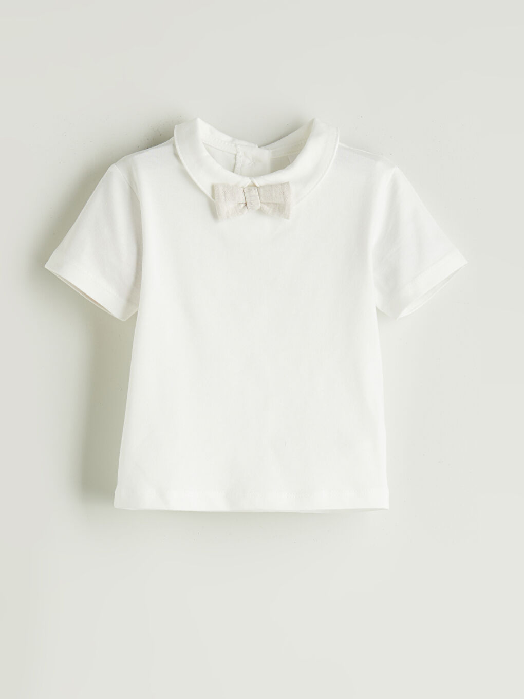 Ekru Papyonlu Erkek Bebek Tişört