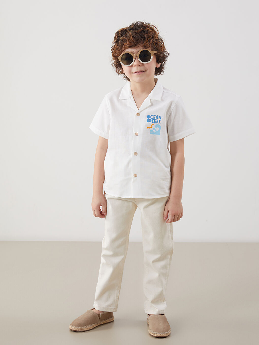 LCW Kids Πουκάμισο Αγόρια Εκτυπωμένο με Λαιμό Θέρετρου -S5P440Z1-Q6K