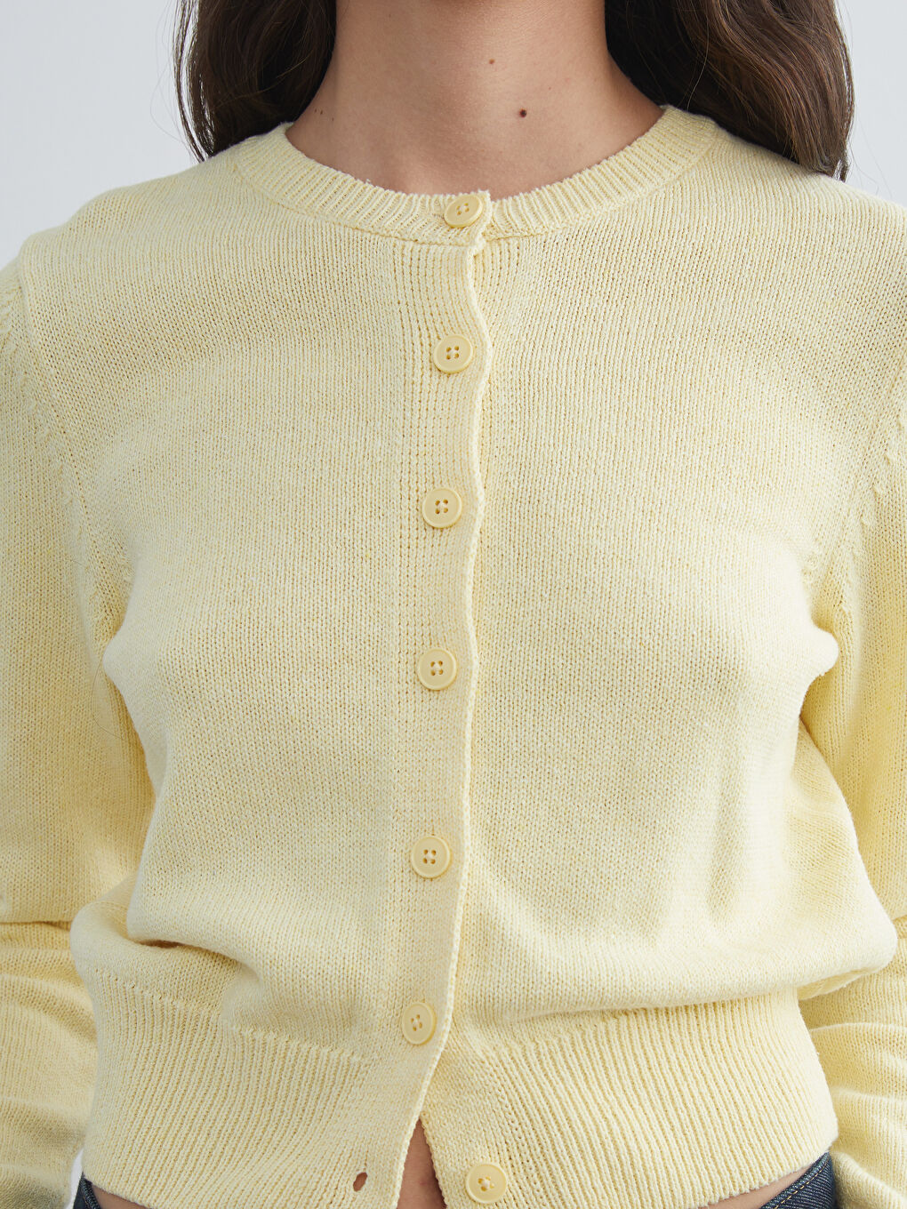 سترة تريكو كول مدور نساء-2