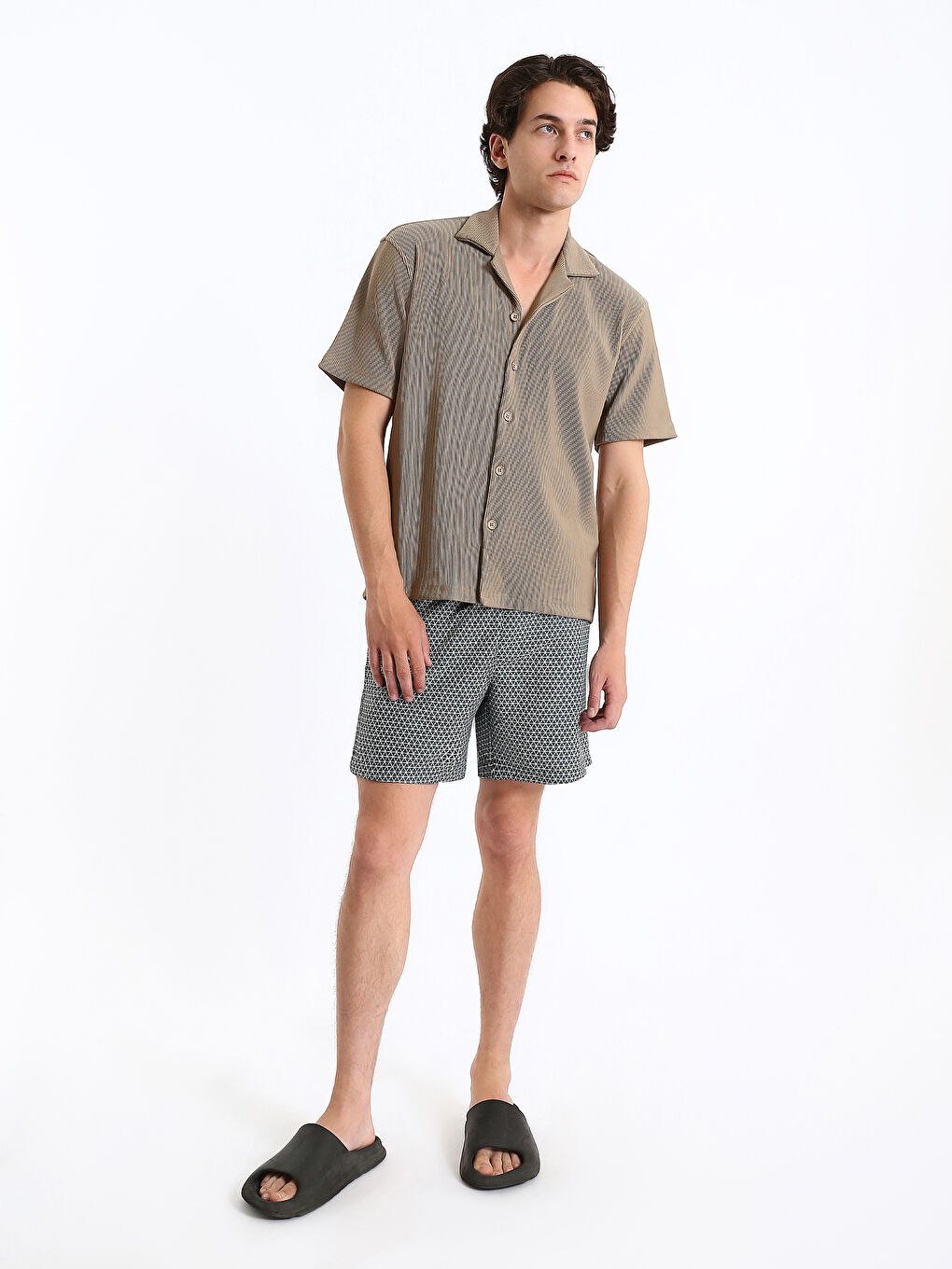 تي شيرت ياقة بولو جيرسي للرجال-1