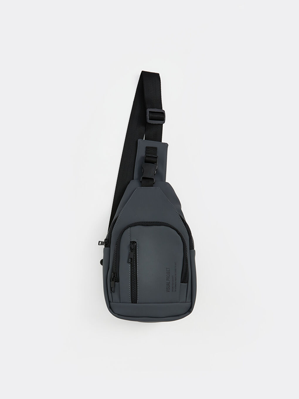 Gri Fermuarlı Erkek Göğüs Çantası