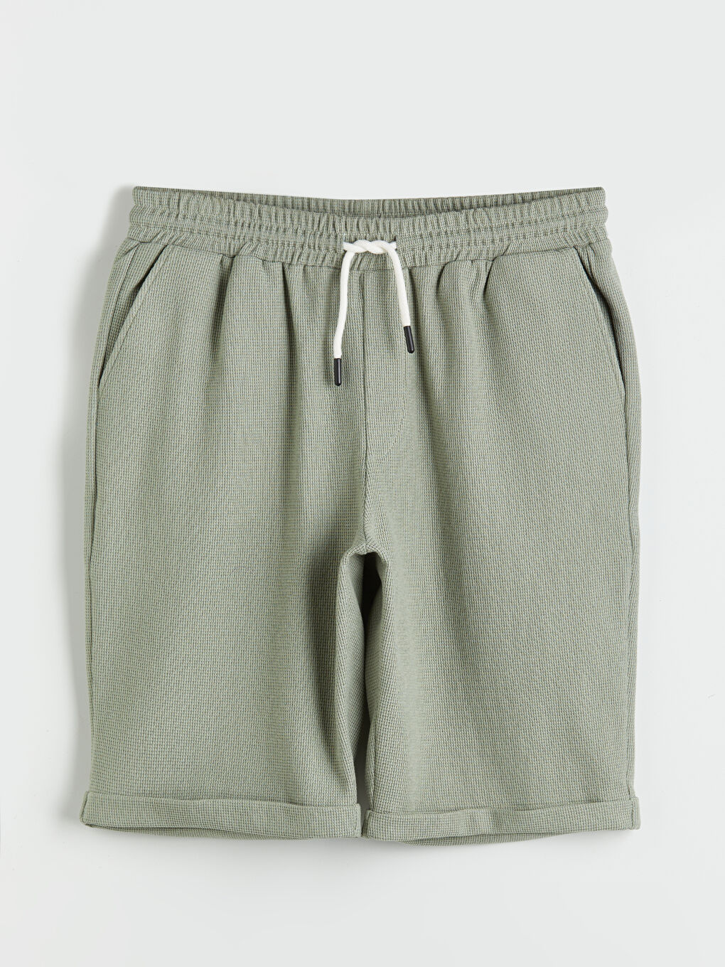 Slim Fit Binding Detail Men's Shorts-4