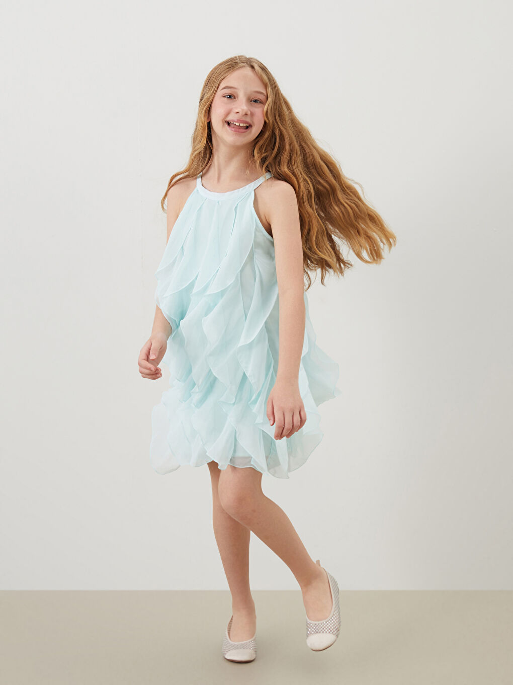 LCW Kids Girl BLUE Evening Dress -S5P565Z4-FVQ