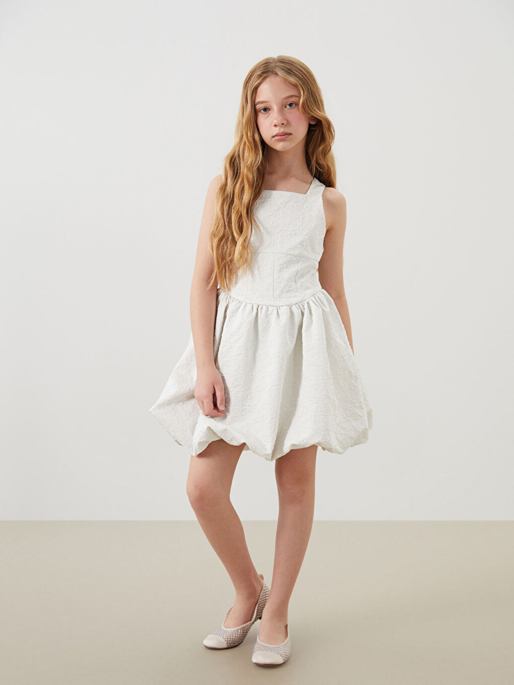 Square Neck Girls' Dress -S5P566Z4-Q6K