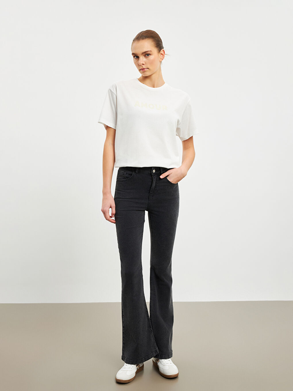 Slim Fit Flare Women'S Velvet Jeans -S5P568Z8-GRD