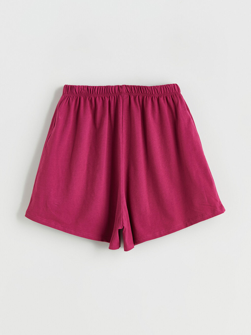 Bordo Beli Lastikli Kız Çocuk Pijama Şort