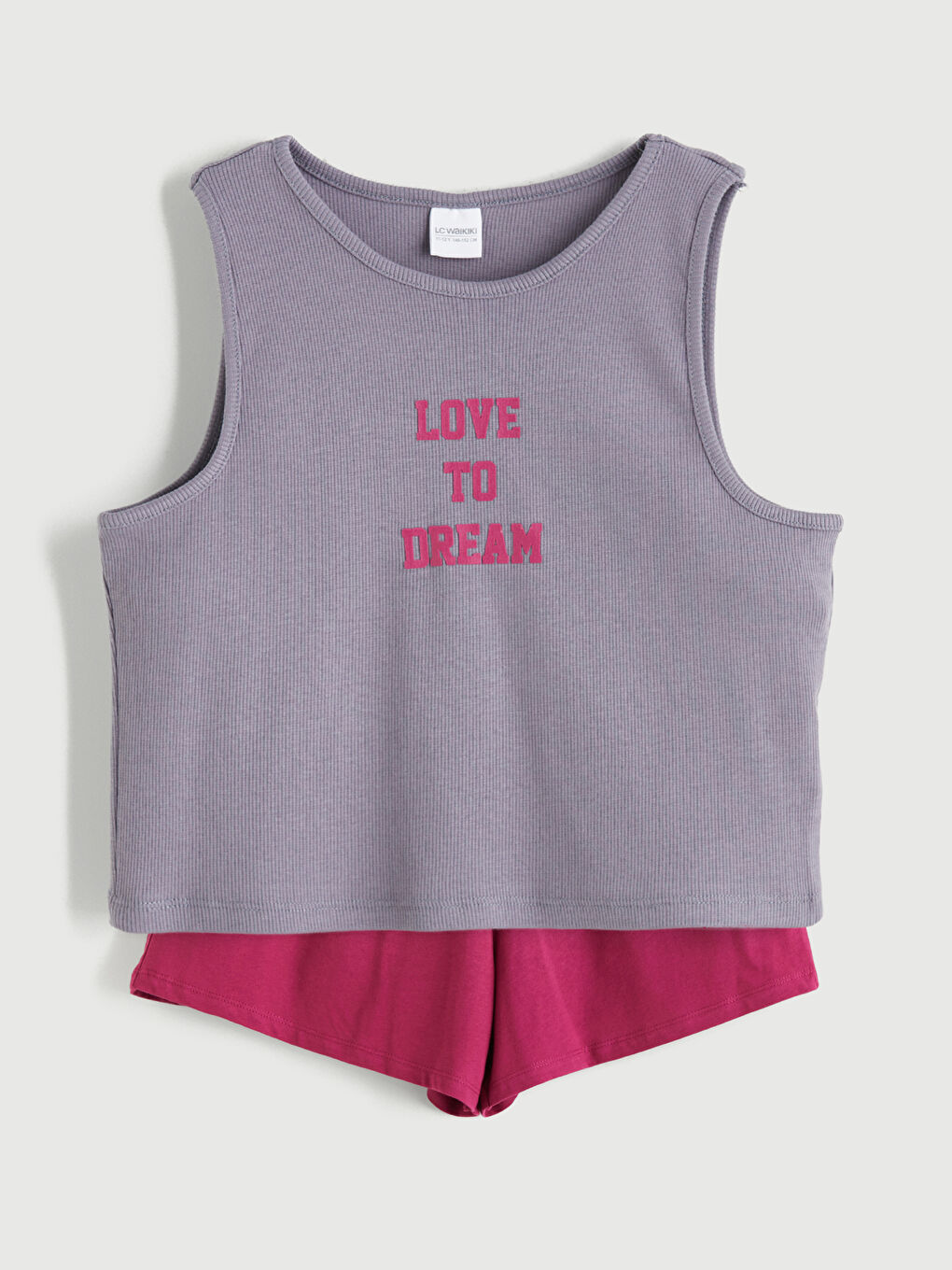 Lila Bisiklet Yaka Kız Çocuk Şortlu Pijama Takımı-3