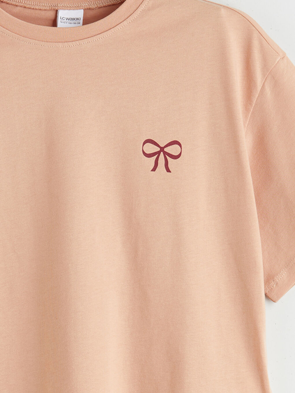 Kahverengi Bisiklet Yaka Kız Çocuk Pijama Üst-1