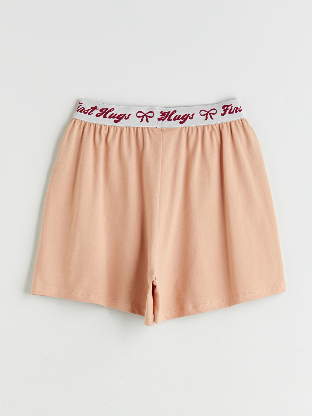 Kahverengi Beli Lastikli Kız Çocuk Pijama Şort-1