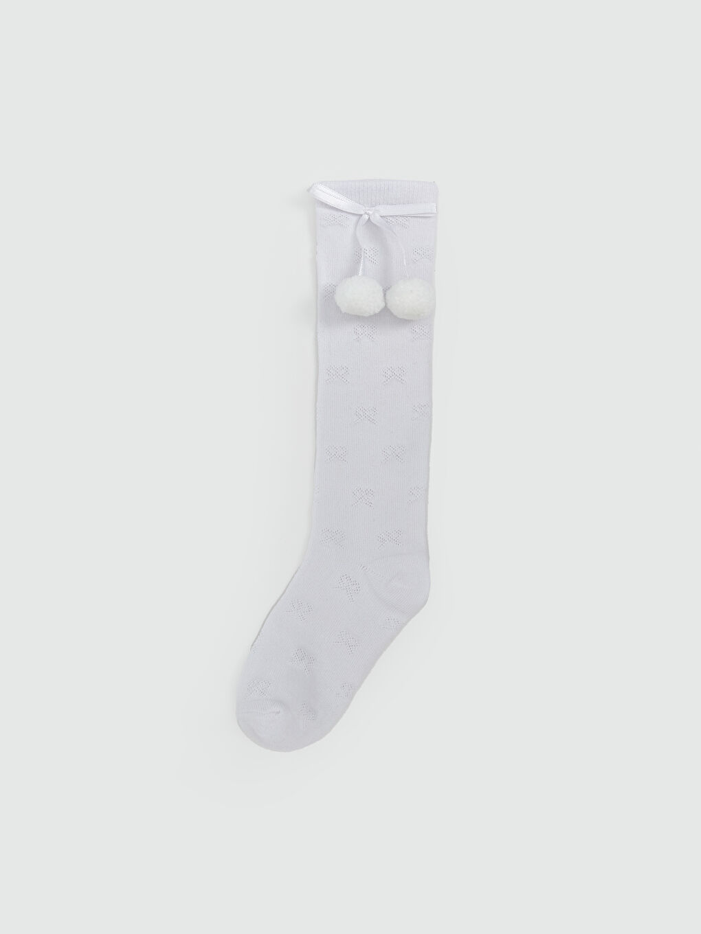 LCW Kids Patterned Pom-Pom Detailed Girls' Knee Socks -S5P608Z4-JYX