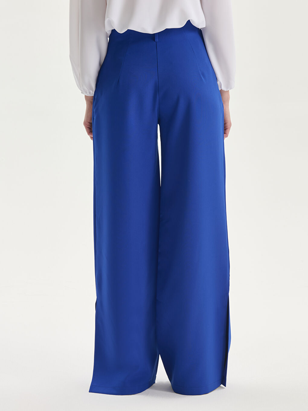 Loose Fit Wide Leg Women's Pleated Trousers-3