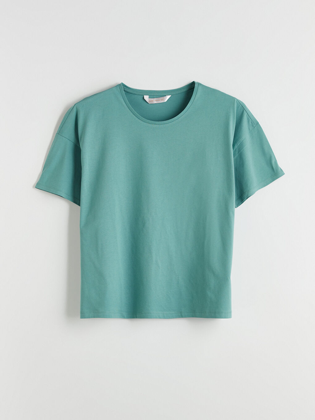 Yeşil Bisiklet Yaka Kadın Büyük Beden Pijama Üstü-4