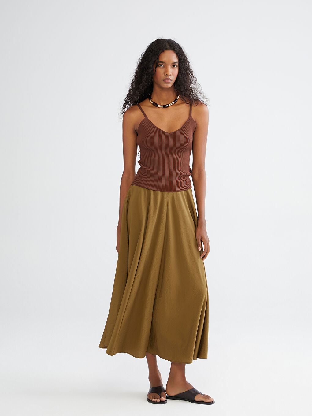 جيبة بخصر بسحاب على شكل حرف A-1