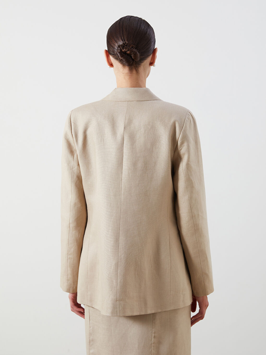 LCWAIKIKI Classic 100% Linen Women's Blazer Jacket -S5P707Z8-FFG