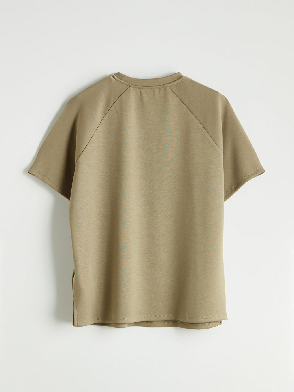 Haki Dik Yaka Kadın Tişört-5