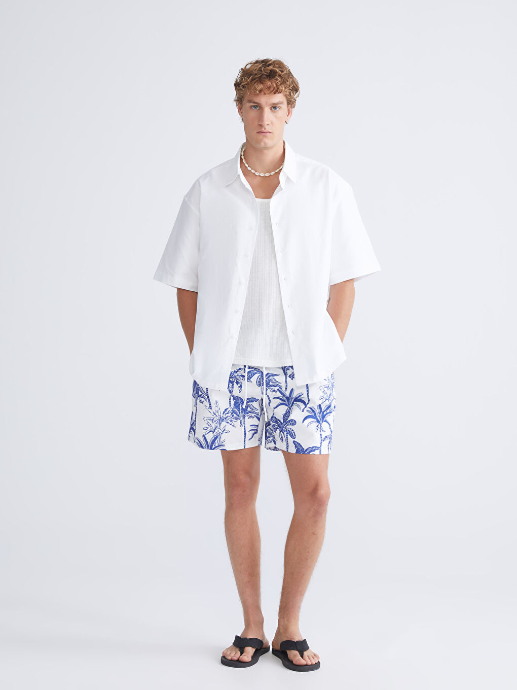 Short Patterned Men's Swimming Shorts