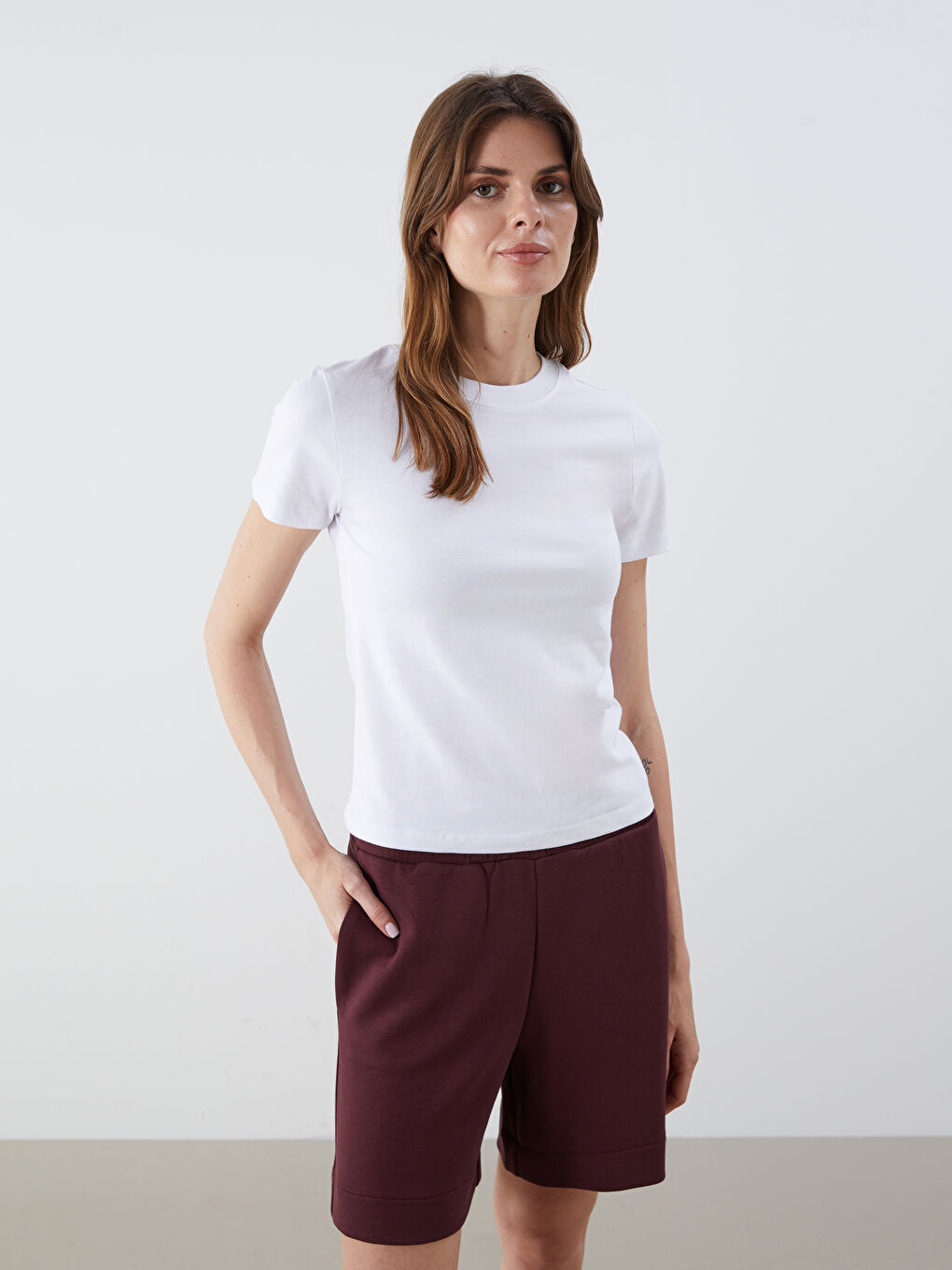 LCW Vision Crew Neck Embroidered Women's T-Shirt -S5P722Z8-Q6K