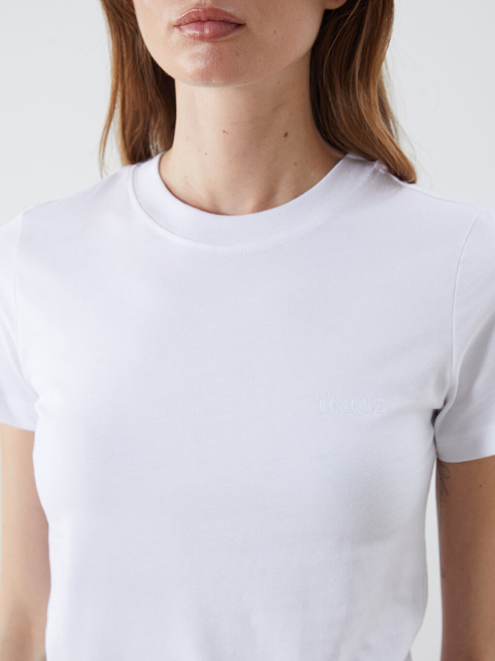 LCW Vision Crew Neck Embroidered Women's T-Shirt -S5P722Z8-Q6K