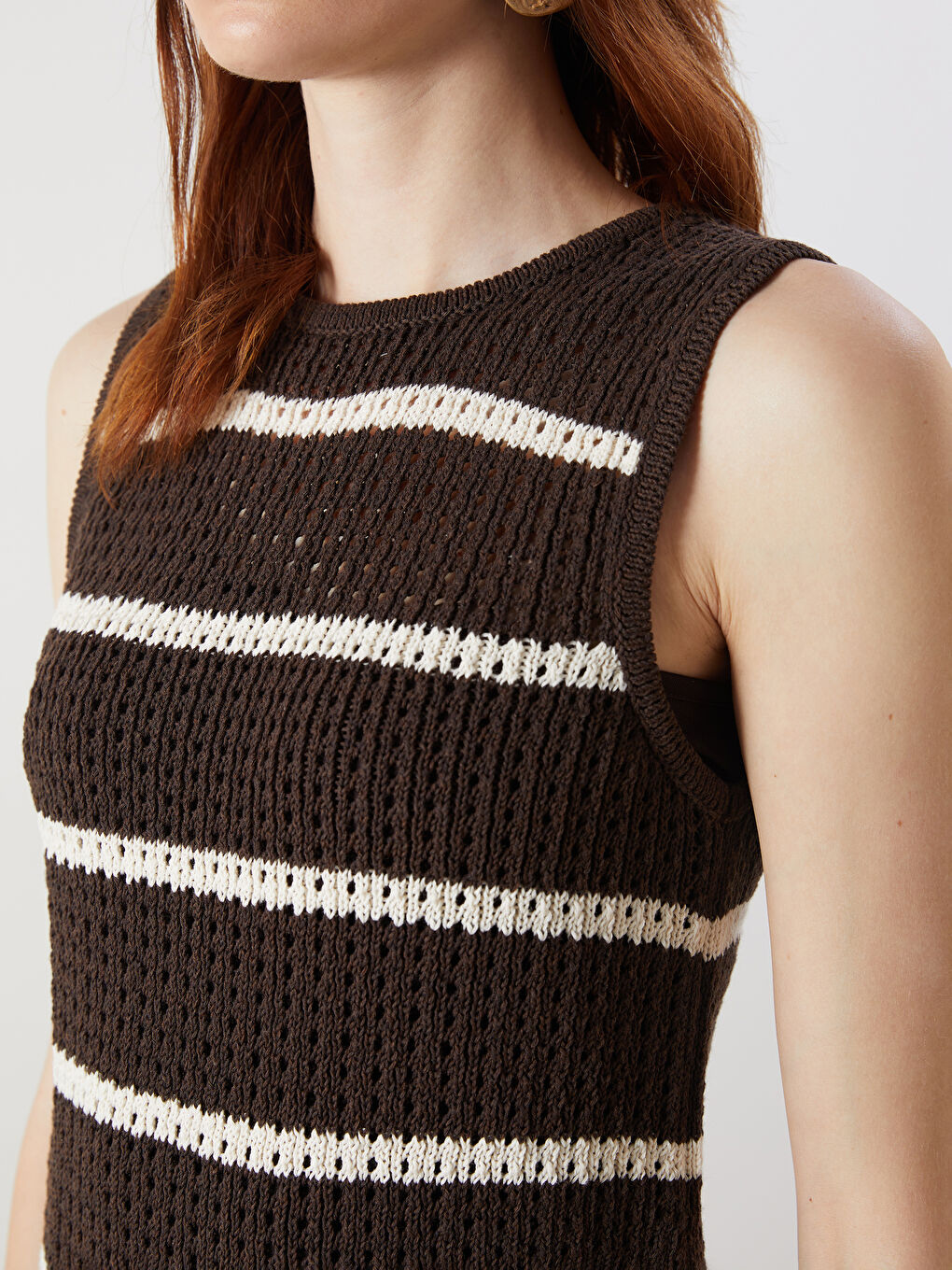 Crew Neck Striped Knit Dress -S5P729Z8-LEW