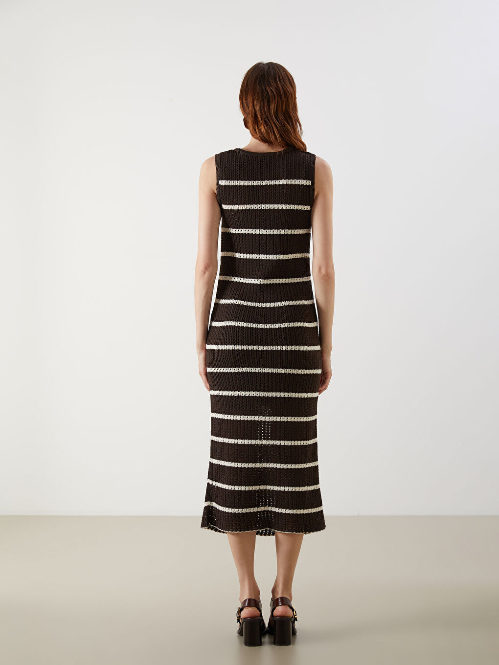 Crew Neck Striped Knit Dress -S5P729Z8-LEW