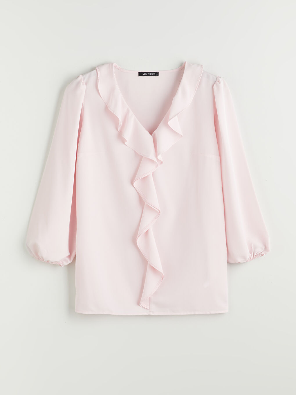 Blouse à Volants avec Encolure en V-4