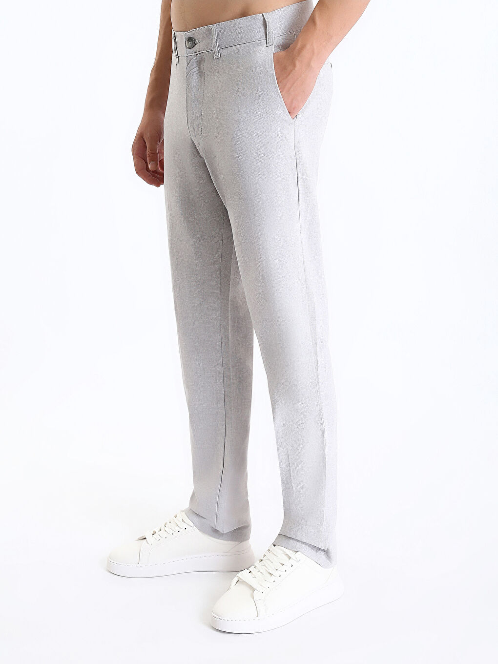 Standard Fit Twill Men's Trousers-3