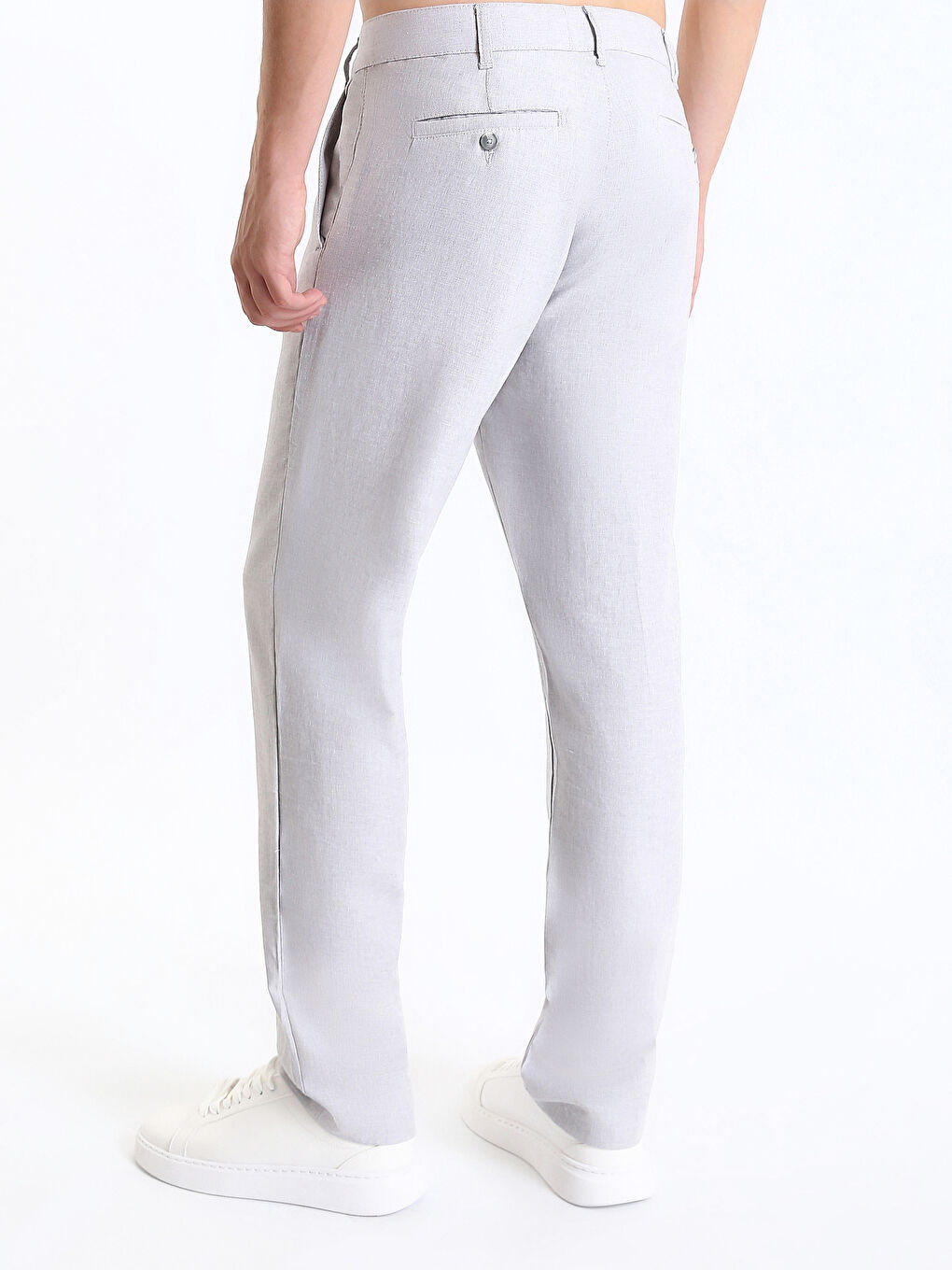 Standard Fit Twill Men's Trousers-4