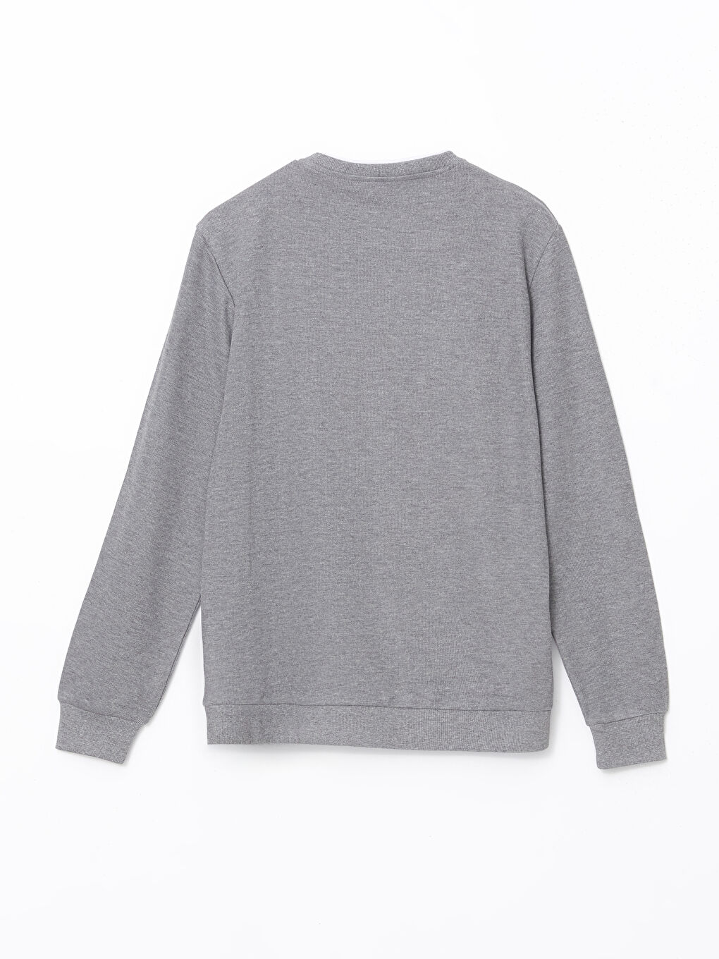 Gri Bisiklet Yaka Erkek Sweatshirt-15