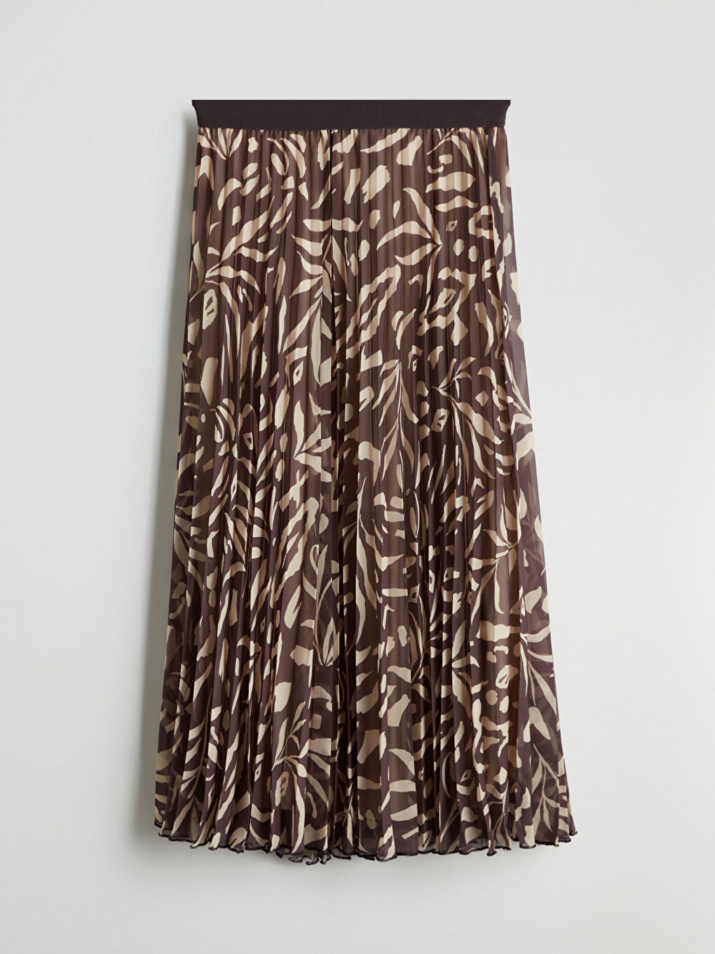 Elastic Waist Figured Pleated Skirt -S5P762Z8-LQY