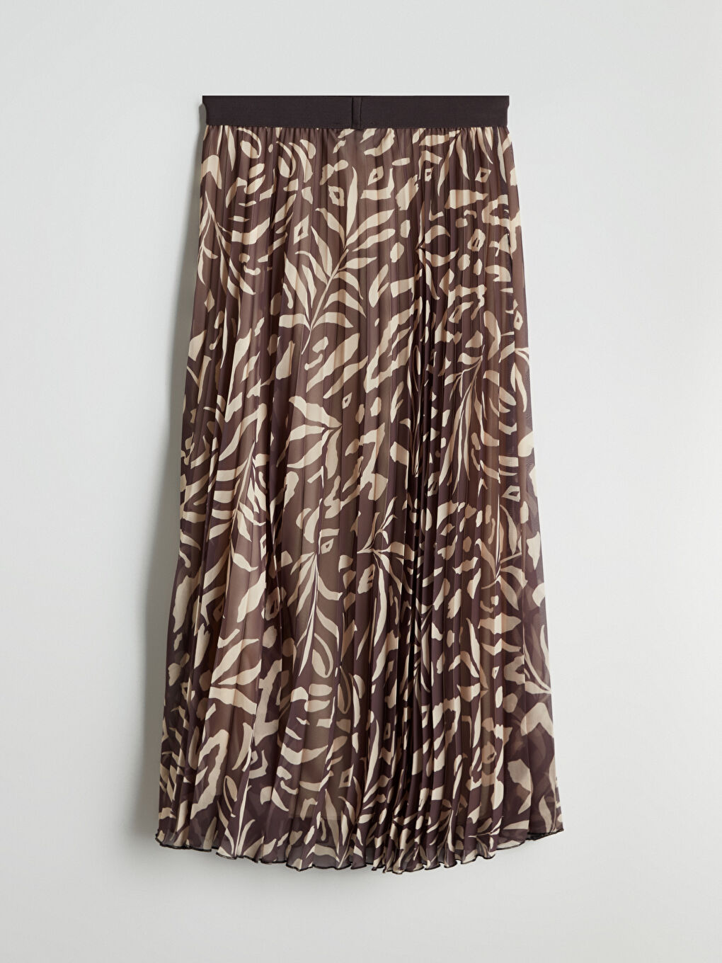 Elastic Waist Figured Pleated Skirt -S5P762Z8-LQY