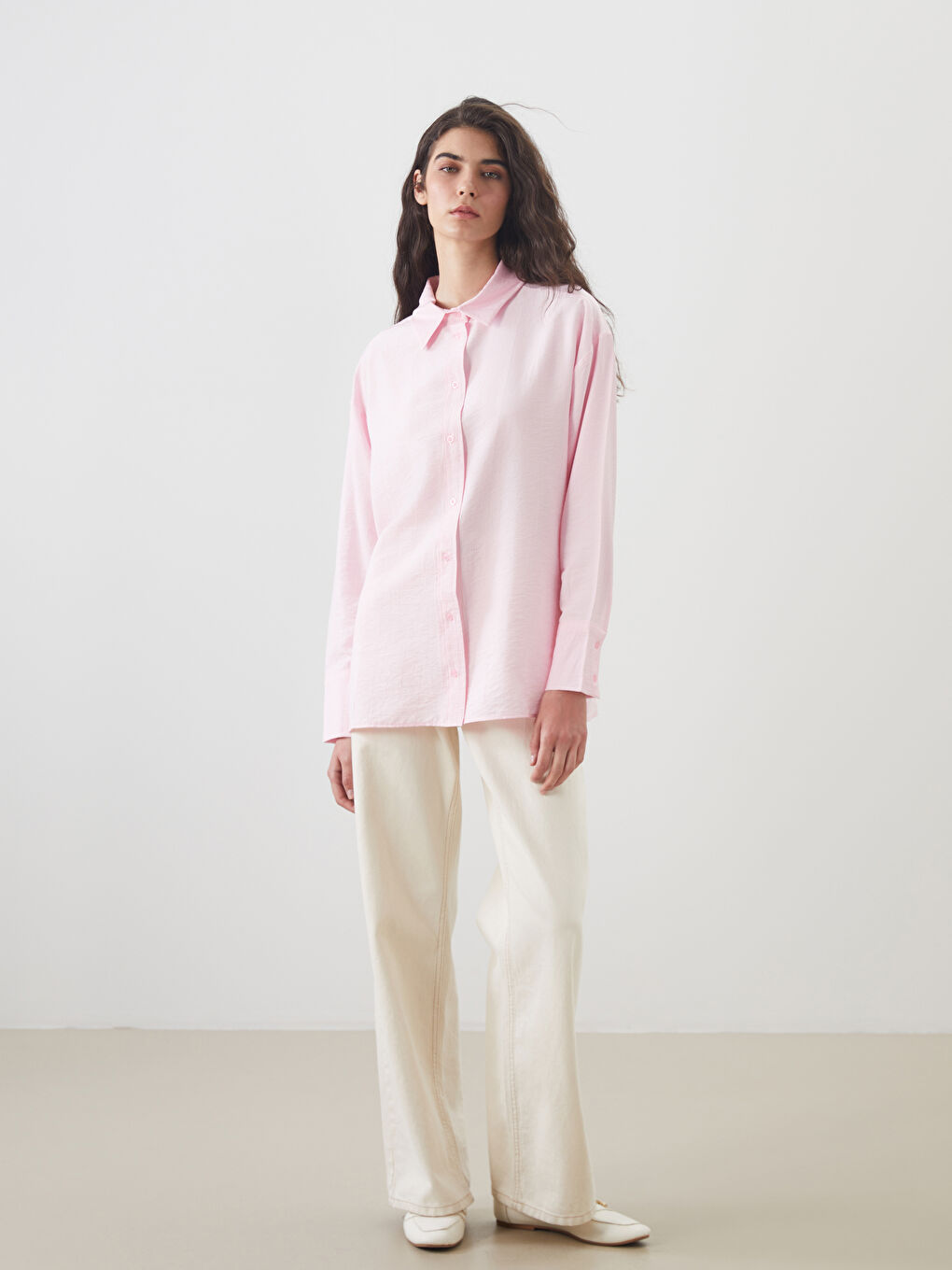 LCW Modest Loose Fit Women's Shirt Tunic -S5P765Z8-CUE